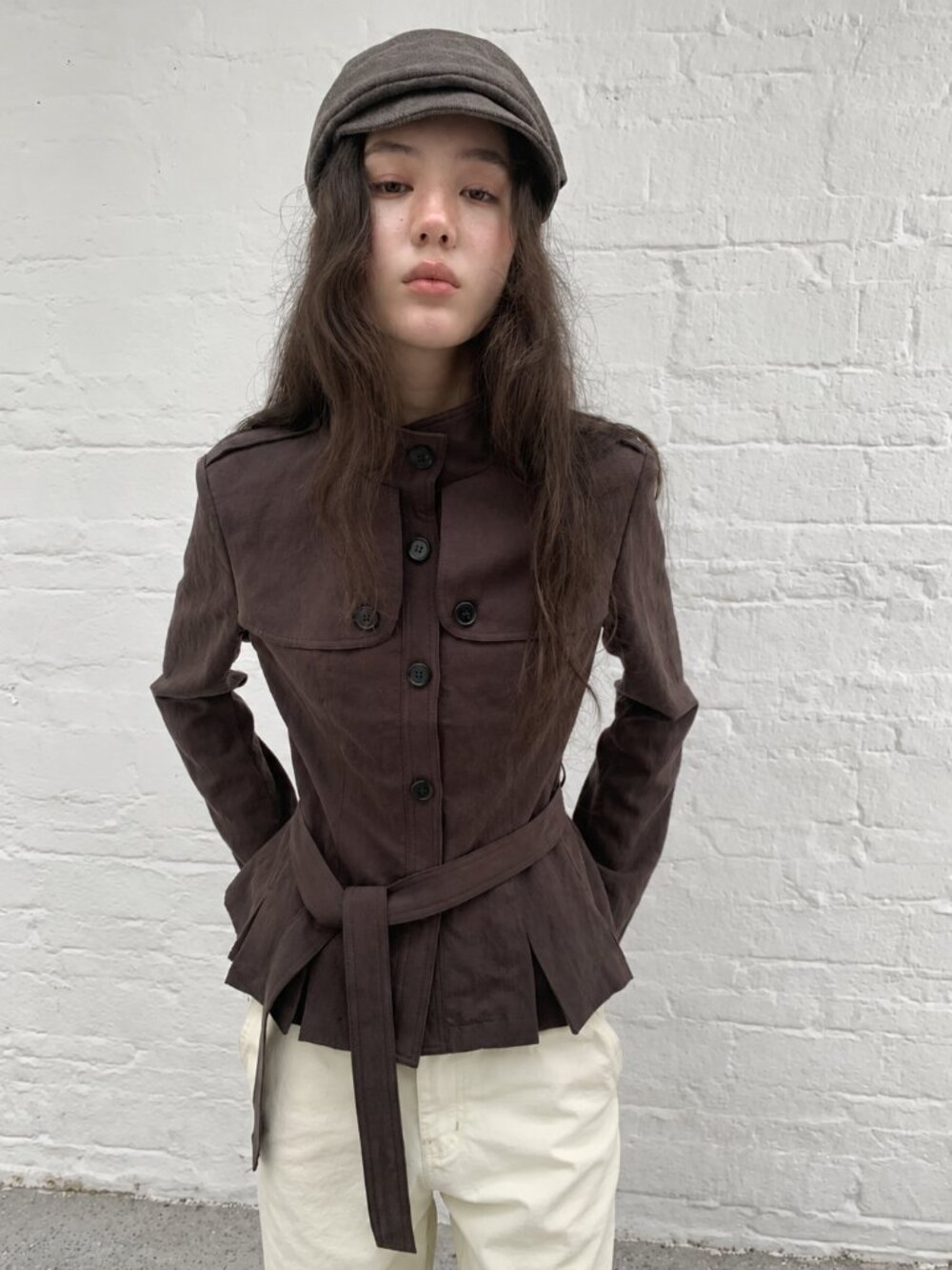 Espresso Brown Belted Utility Jacket